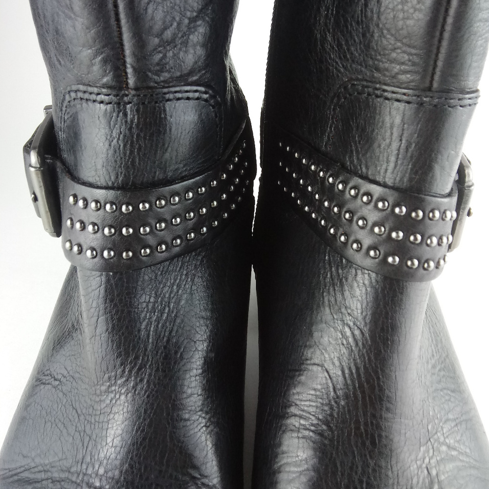 JESSICA SIMPSON Studded Buckle Leather Riding Boot - Picture 6 of 8